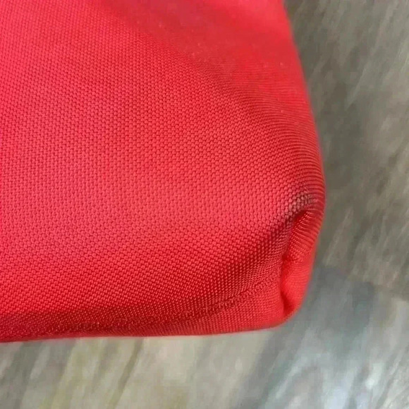 Dooney and Bourke Red Nylon Crossbody Leather Strap & zipper pull w/long strap - Picture 5 of 14